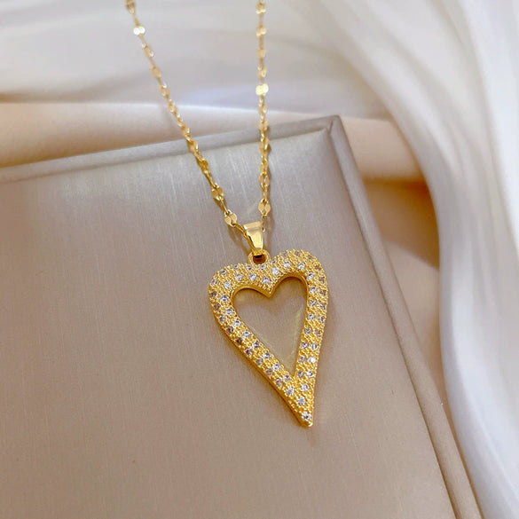 Necklace Women's Copper Pendant Stainless Steel Chain Geometric Electroplating