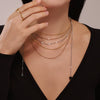 Necklace Women's Light Luxury Regular Chain With Natural Stone Pendant Titanium Steel Geometric Electroplating Design