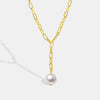 Necklace Women's Pearl Simple Design Copper Regular Chain Style Accessories