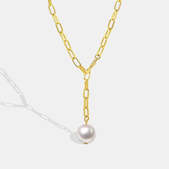Necklace Women's Pearl Simple Design Copper Regular Chain Style Accessories