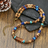 Necklace Wood Chip Coconut Shell Bohemian Geometric Handmade Stainless Steel