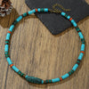Necklace Wood Chip Coconut Shell Bohemian Geometric Handmade Stainless Steel