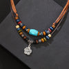 Necklace Wooden Bead Alloy Geometric Metal Flower Electroplated Vintage Fashion