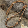 Necklace Wooden Beads Alloy Geometric Electroplated Bohemian Style O Word Chain
