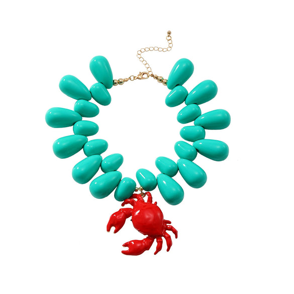 Necklace Zinc Alloy Animal Zodiac Electroplating Water Drop Crab Pendant Women's Light Luxury
