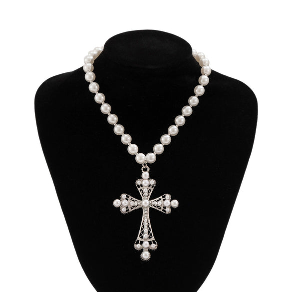 Necklace Zinc Alloy Geometric Diamond Microinlaid Imitation Pearl Multilayered Stacked Exaggerated Jewelry