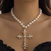 Necklace Zinc Alloy Geometric Diamond Microinlaid Imitation Pearl Multilayered Stacked Exaggerated Jewelry