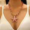 Necklace Zinc Alloy Stainless Steel Woven Starfish Conch Pendant Electroplating