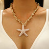 Necklace Zinc Alloy Stainless Steel Woven Starfish Conch Pendant Electroplating