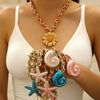 Necklace Zinc Alloy Stainless Steel Woven Starfish Conch Pendant Electroplating
