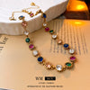 Necklace Zircon Rhinestone Geometric Baroque Style Women