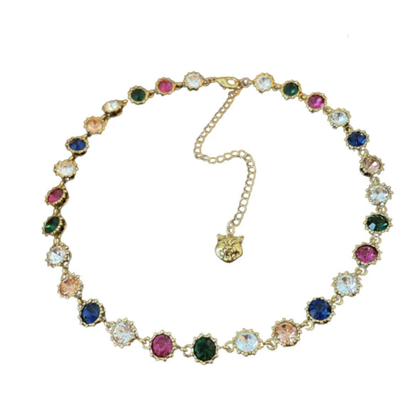 Necklace Zircon Rhinestone Geometric Baroque Style Women