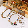 Necklace Zircon Rhinestone Geometric Baroque Style Women