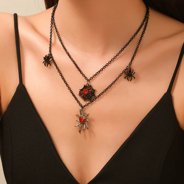 Necklaces Alloy Glass Glazed Rice Bead Handmade With Scary Ghost Tombstone Pumpkin Festive Elements For Women