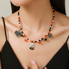 Necklaces Alloy Glass Glazed Rice Bead Handmade With Scary Ghost Tombstone Pumpkin Festive Elements For Women