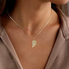 Necklaces Copper Real Gold Electroplated Geometric Pattern Twohalf Heart Pendant Stacked Clavicle Chain For Women