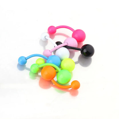 Neon Color Paint Stainless Steel Belly Button Nail