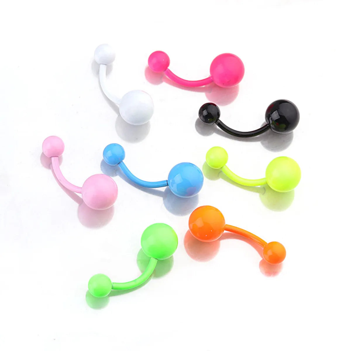 Neon Color Paint Stainless Steel Belly Button Nail