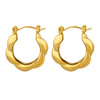 Neutral Style Kink Temperament Fashion Ear Buckle Titanium Steel Gold Plated Electroplated Geometric Earrings