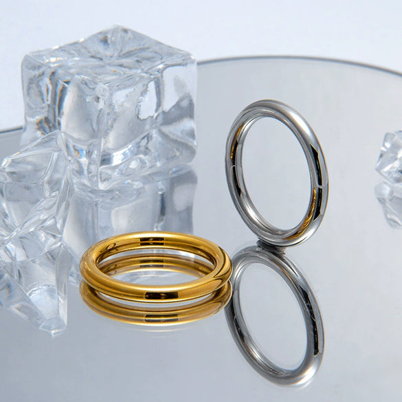 Neutral Titanium Steel Ushape Ring Electroplated Simple Fashion Jewelry