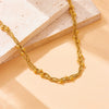 Neutral Wind Chain Winding Spacer Bead Stainless Steel Gold Plated Cross Necklace