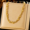 Neutral Wind Chain Winding Spacer Bead Stainless Steel Gold Plated Geometric Cross Necklace