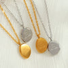 Neutral Wind Irregular Oval Pendant Necklace 316L Stainless Steel Clavicle Chain Electroplated Retro Geometric Women's Accessories