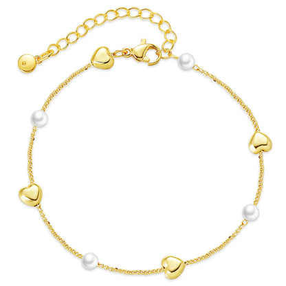 New 18k Gold-plated European And American Minimalist Jewelry Pearl Bracelet