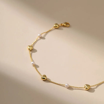 New 18k Gold-plated European And American Minimalist Jewelry Pearl Bracelet