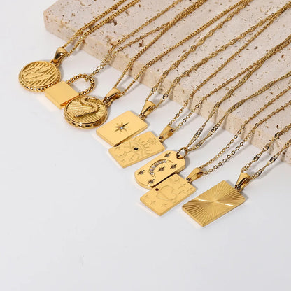 Simple Style Geometric Stainless Steel Plating Gold Plated Necklace