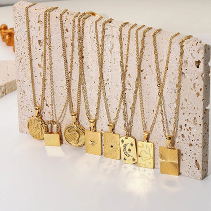 Simple Style Geometric Stainless Steel Plating Gold Plated Necklace