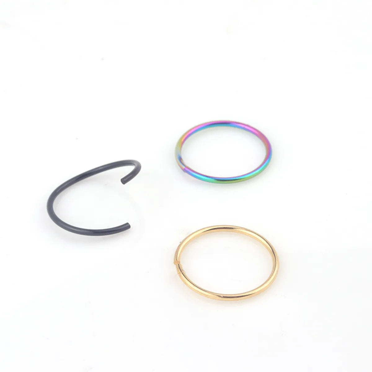 Fashion Geometric Plating Stainless Steel No Inlaid Earrings Nose Ring