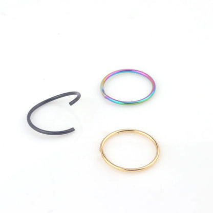 Fashion Geometric Plating Stainless Steel No Inlaid Earrings Nose Ring