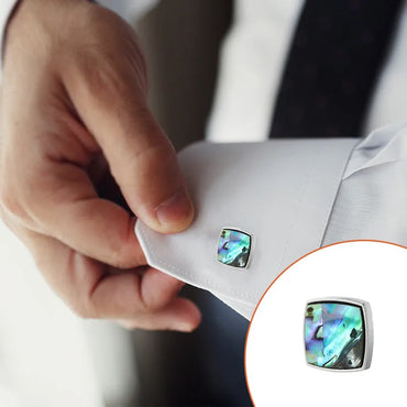 New Abalone And Fritillary Men'S Cufflinks Heart Gradient Shell Cuff Nail