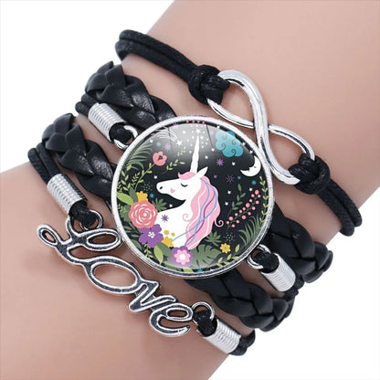 New Accessories Children'S Cartoon  Multi-Layer Braided Alloy Bracelet