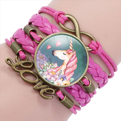 New Accessories Children'S Cartoon  Multi-Layer Braided Alloy Bracelet