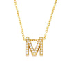 Fashion Letter Copper Gold Plated Zircon Necklace