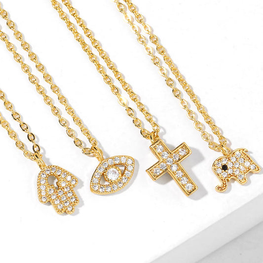 Fashion Cross 18k Gold Plated Necklace In Bulk