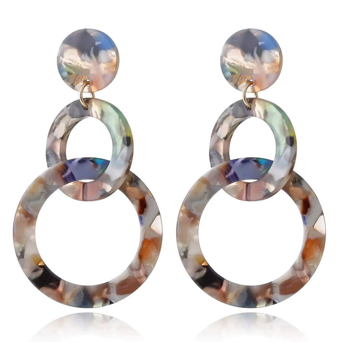 1 Pair Fashion Geometric Resin No Inlaid Earrings Ear Studs