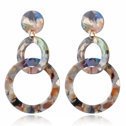 1 Pair Fashion Geometric Resin No Inlaid Earrings Ear Studs