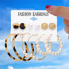 New Acrylic Pearl Butterfly Diamond Star Flower C-Shaped Earring Set Wholesale Nihaojewelry