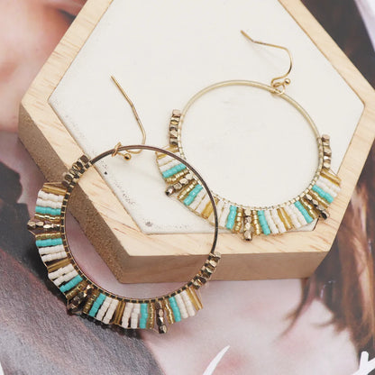 New  Hot Selling Boho Colorful Geometric Miyuki Earrings Wholesale Big Circle Women's Earrings