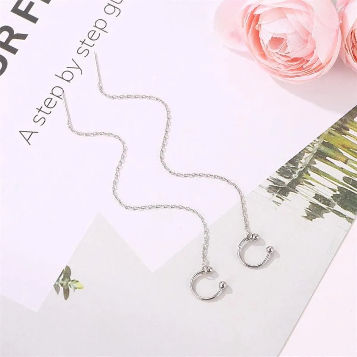 New Alloy Thin Chain Ear Cuff Fashion Clip Earrings Nhdp150555