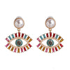 Fashion Eye Diamond Alloy Acrylic Earrings Ear Studs