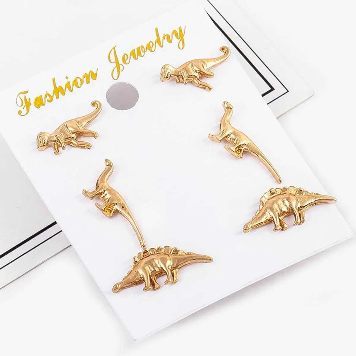 New Animal Ear Cuff Dinosaur Antique Clip Earrings Silver Gold Nhdp150552