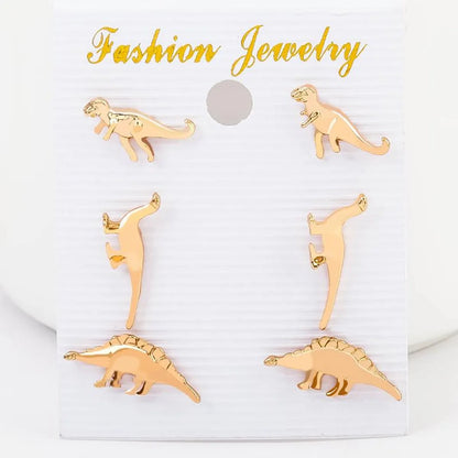 New Animal Ear Cuff Dinosaur Antique Clip Earrings Silver Gold Nhdp150552