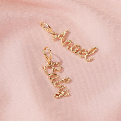 New Asymmetric Letter Popular Long Earrings Wholesale Gooddiy