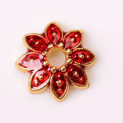 New Bead Small Flower Piece Dropping Oil Imitation Burned Blue Cloisonne Alloy Small Flower Piece Diy Antique Hairpin Bracelet Necklace