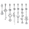 New Belly Button Ring Creative Exquisite Zircon Belly Button Nail Piercing Jewelry