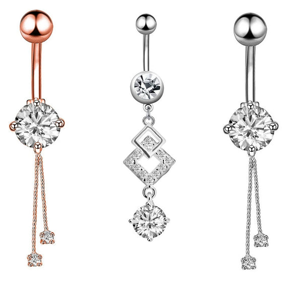 New Belly Button Ring Creative Exquisite Zircon Belly Button Nail Piercing Jewelry